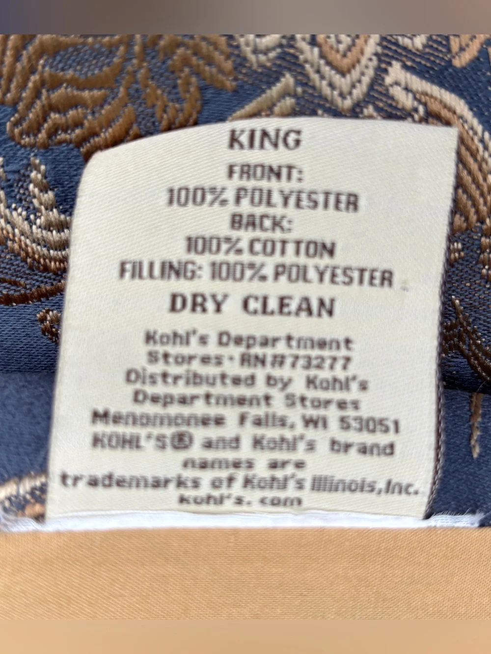 The Luxury Collection Blue & Gold Floral Jacquard Comforter & Shams - King Sz